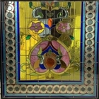Custom Partition Stained Leaded Glass With Brass Caming Thick 1" For Bathroom