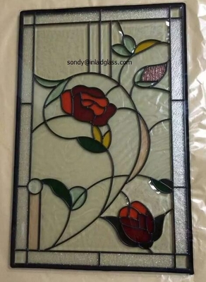 36 X 22in Bevlekt Leaded Glas